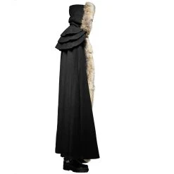 PUNK RAVE Longue Cape Homme 'Black Foxa' Noire 16 PUNK RAVE Longue Cape Homme 'Black Foxa' Noire -ALCHEMY GOTHIC shop longue cape homme black foxa noire 3
