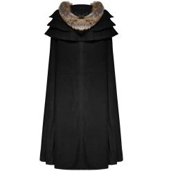 PUNK RAVE Longue Cape Homme 'Black Foxa' Noire 18 PUNK RAVE Longue Cape Homme 'Black Foxa' Noire -ALCHEMY GOTHIC shop longue cape homme black foxa noire 5
