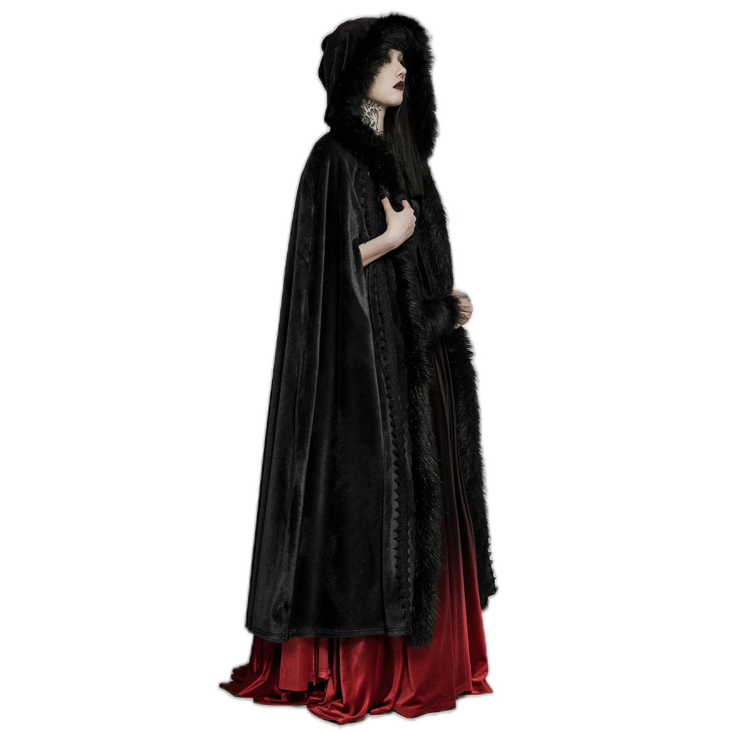 PUNK RAVE Longue Cape 'Orphelia' Noire 6 PUNK RAVE Longue Cape 'Orphelia' Noire – Image 4