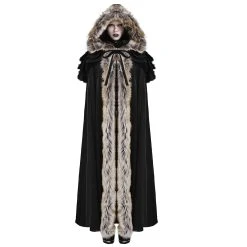 PUNK RAVE Longue Cape Pour Femmes 'Foxa' Noire -ALCHEMY GOTHIC shop longue cape pour femmes foxa noire 4