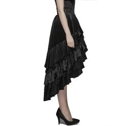 PUNK RAVE Longue Jupe Victorienne 'Maelyss' Noire -ALCHEMY GOTHIC shop longue jupe victorienne maelyss noire 4