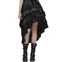PUNK RAVE Longue Jupe Victorienne 'Maelyss' Noire -ALCHEMY GOTHIC shop longue jupe victorienne maelyss noire 6