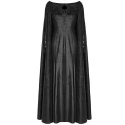 PUNK RAVE Longue Robe Cape Gothique 'Nightspell' Noire