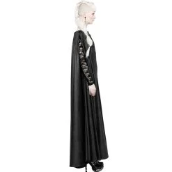 PUNK RAVE Longue Robe Cape Gothique 'Nightspell' Noire -ALCHEMY GOTHIC shop longue robe cape gothique nightspell noire 3