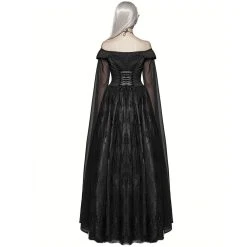 PUNK RAVE Longue Robe 'Celestia' Noire -ALCHEMY GOTHIC shop longue robe celestia noire 2