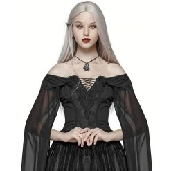 PUNK RAVE Longue Robe 'Celestia' Noire -ALCHEMY GOTHIC shop longue robe celestia noire 4