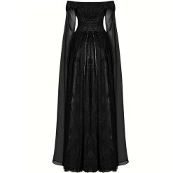 PUNK RAVE Longue Robe 'Celestia' Noire -ALCHEMY GOTHIC shop longue robe celestia noire 6