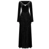 PUNK RAVE Longue Robe 'Cyrielle' En Velours Noir 2 PUNK RAVE Longue Robe 'Cyrielle' En Velours Noir -ALCHEMY GOTHIC shop longue robe cyrielle en velours noir