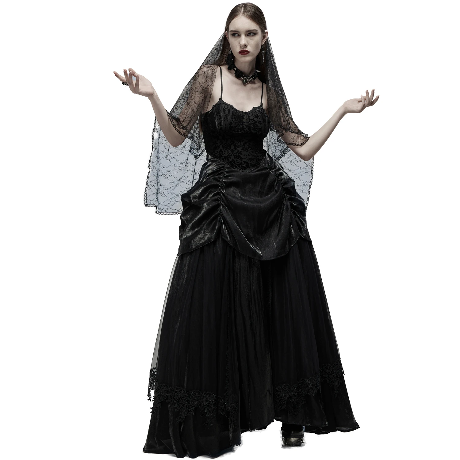 PUNK RAVE Longue Robe 'Druscillia' Noire 10 PUNK RAVE Longue Robe 'Druscillia' Noire – Image 8