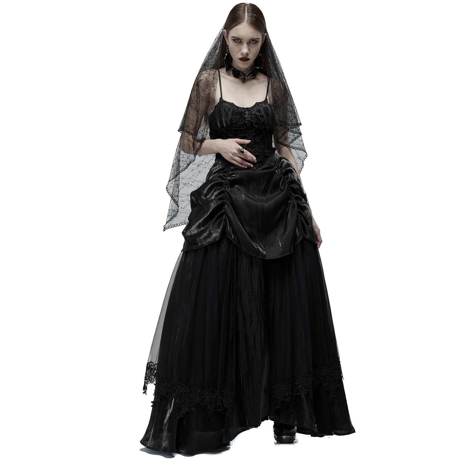 PUNK RAVE Longue Robe 'Druscillia' Noire 11 PUNK RAVE Longue Robe 'Druscillia' Noire – Image 9