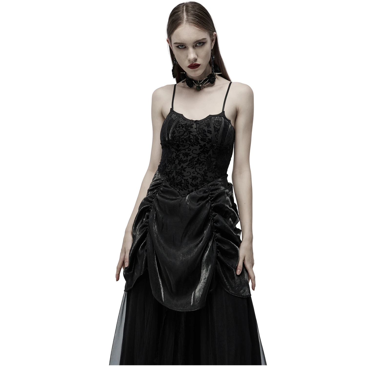 PUNK RAVE Longue Robe 'Druscillia' Noire 12 PUNK RAVE Longue Robe 'Druscillia' Noire – Image 10