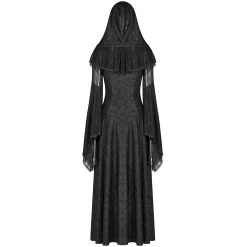 PUNK RAVE Longue Robe Gothique à Capuche 'Ladouceur' Noire -ALCHEMY GOTHIC shop longue robe gothique a capuche ladouceur noire 7