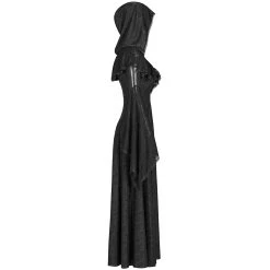 PUNK RAVE Longue Robe Gothique à Capuche 'Ladouceur' Noire -ALCHEMY GOTHIC shop longue robe gothique a capuche ladouceur noire 8