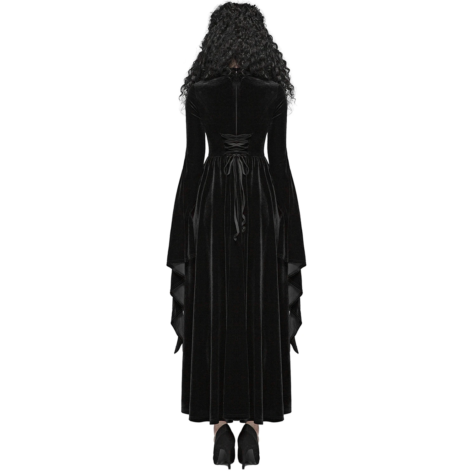 PUNK RAVE Longue Robe Gothique 'Princessa' Noire 5 PUNK RAVE Longue Robe Gothique 'Princessa' Noire – Image 3