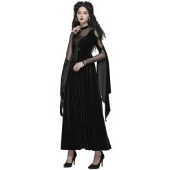 PUNK RAVE Longue Robe Gothique 'Princessa' Noire 18 PUNK RAVE Longue Robe Gothique 'Princessa' Noire -ALCHEMY GOTHIC shop longue robe gothique princessa noire 3