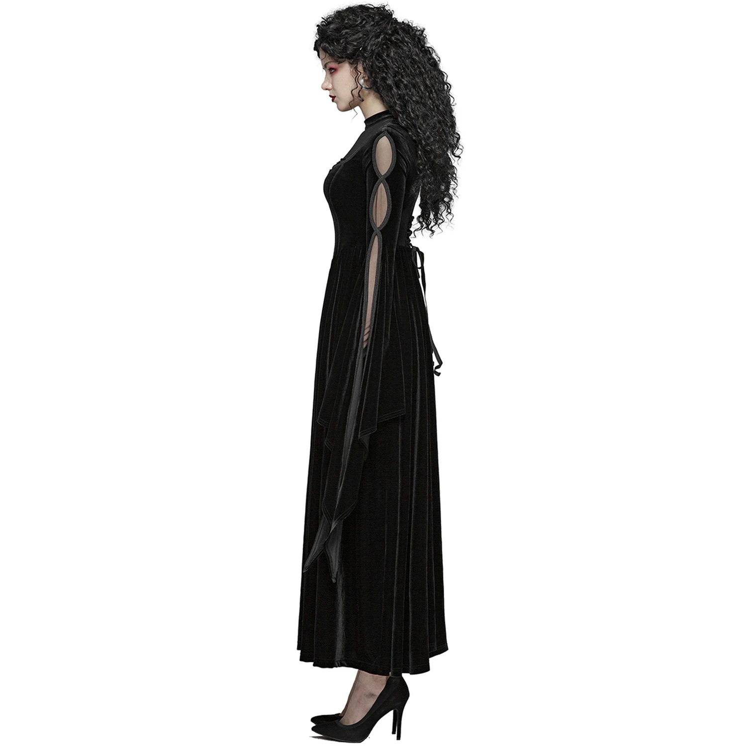 PUNK RAVE Longue Robe Gothique 'Princessa' Noire 7 PUNK RAVE Longue Robe Gothique 'Princessa' Noire – Image 5