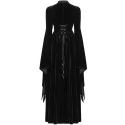 PUNK RAVE Longue Robe Gothique 'Princessa' Noire 22 PUNK RAVE Longue Robe Gothique 'Princessa' Noire -ALCHEMY GOTHIC shop longue robe gothique princessa noire 7