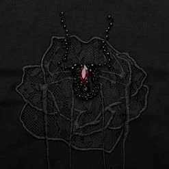 PUNK RAVE Longue Robe Gothique 'Red-Eyed Spider' Noire -ALCHEMY GOTHIC shop longue robe gothique red eyed spider noire 14