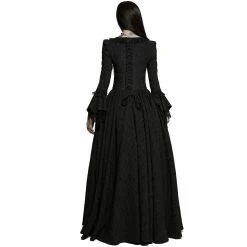 PUNK RAVE Longue Robe 'Metzli' Noire -ALCHEMY GOTHIC shop longue robe metzli noire 2