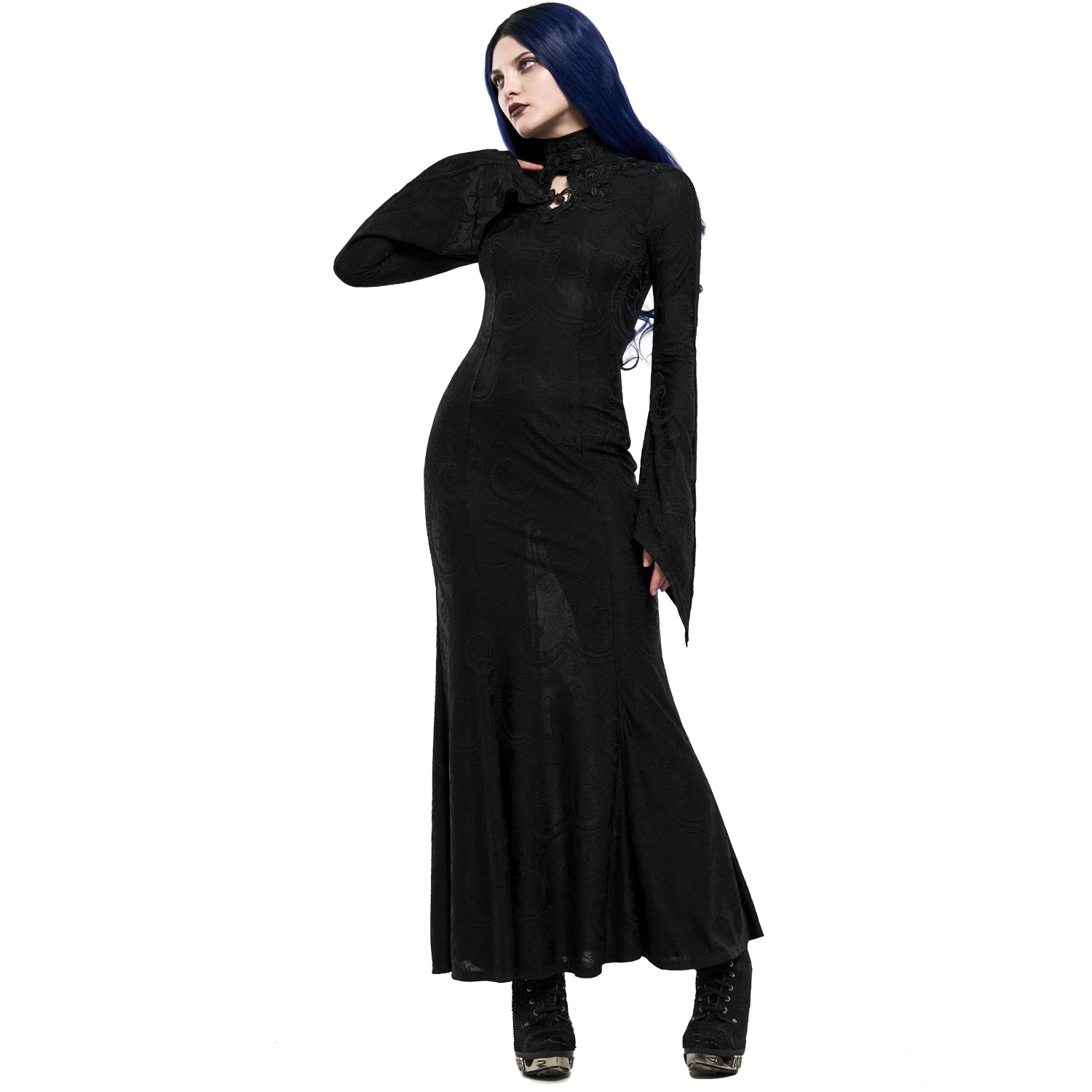 PUNK RAVE Longue Robe 'Mina' Noire 4 PUNK RAVE Longue Robe 'Mina' Noire – Image 2