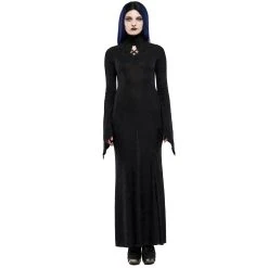 PUNK RAVE Longue Robe 'Mina' Noire 21 PUNK RAVE Longue Robe 'Mina' Noire -ALCHEMY GOTHIC shop longue robe mina noire 3