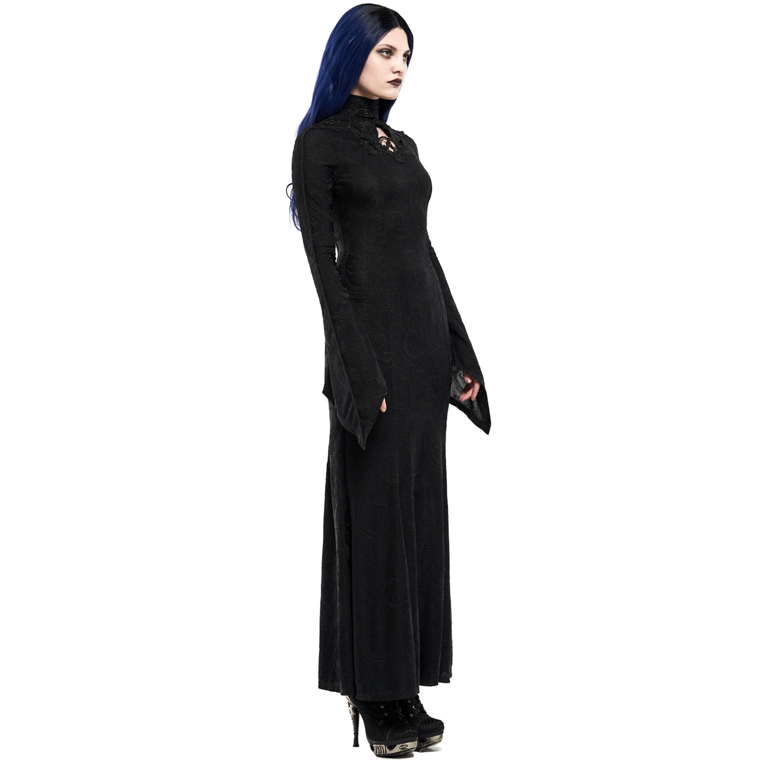 PUNK RAVE Longue Robe 'Mina' Noire 8 PUNK RAVE Longue Robe 'Mina' Noire – Image 6