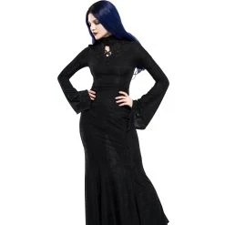 PUNK RAVE Longue Robe 'Mina' Noire 25 PUNK RAVE Longue Robe 'Mina' Noire -ALCHEMY GOTHIC shop longue robe mina noire 7