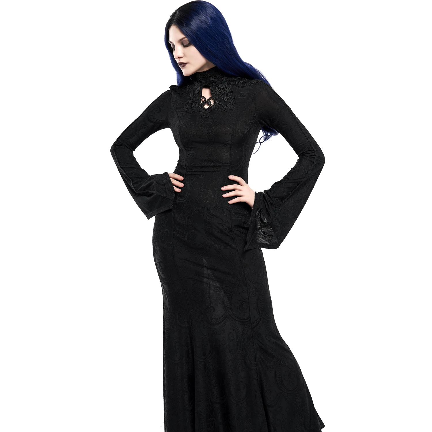 PUNK RAVE Longue Robe 'Mina' Noire 10 PUNK RAVE Longue Robe 'Mina' Noire – Image 8