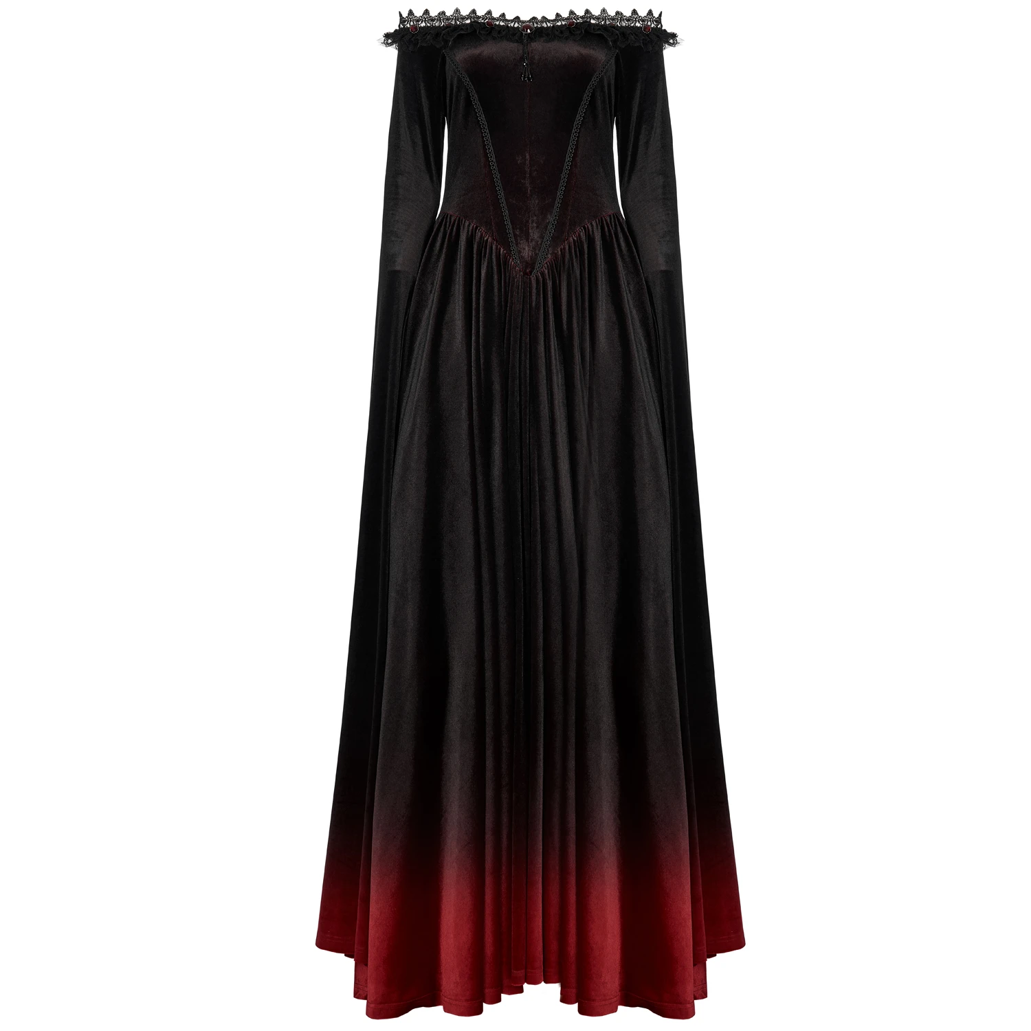 PUNK RAVE Longue Robe 'Orphelia' Noire Et Rouge 9 PUNK RAVE Longue Robe 'Orphelia' Noire Et Rouge – Image 7