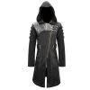 DEVIL FASHION Longue Veste à Capuche 'Creed' Noire -ALCHEMY GOTHIC shop longue veste a capuche creed noire