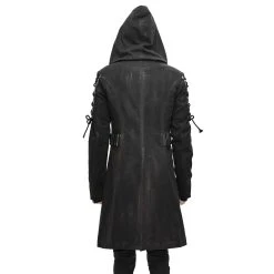 DEVIL FASHION Longue Veste à Capuche 'Creed' Noire -ALCHEMY GOTHIC shop longue veste a capuche creed noire 2
