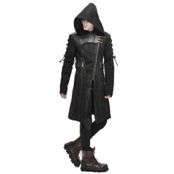 DEVIL FASHION Longue Veste à Capuche 'Creed' Noire -ALCHEMY GOTHIC shop longue veste a capuche creed noire 5