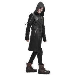 DEVIL FASHION Longue Veste à Capuche 'Creed' Noire -ALCHEMY GOTHIC shop longue veste a capuche creed noire 6