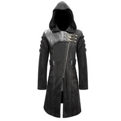 DEVIL FASHION Longue Veste à Capuche 'Creed' Noire -ALCHEMY GOTHIC shop longue veste a capuche creed noire 7