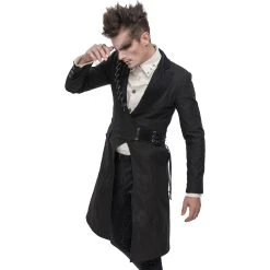 DEVIL FASHION Longue Veste 'Cryock' Noire -ALCHEMY GOTHIC shop longue veste cryock noire 4