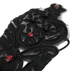 DEVIL FASHION Manchettes Gothiques 'Flower Shaped' Noires -ALCHEMY GOTHIC shop manchettes gothiques flower shaped noires 10