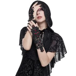 DEVIL FASHION Manchettes Gothiques 'Flower Shaped' Noires -ALCHEMY GOTHIC shop manchettes gothiques flower shaped noires 2