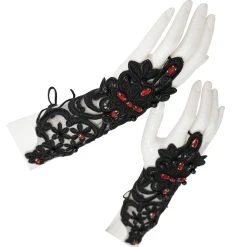 DEVIL FASHION Manchettes Gothiques 'Flower Shaped' Noires