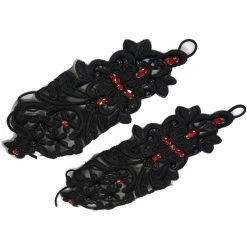 DEVIL FASHION Manchettes Gothiques 'Flower Shaped' Noires -ALCHEMY GOTHIC shop manchettes gothiques flower shaped noires 8