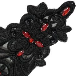 DEVIL FASHION Manchettes Gothiques 'Flower Shaped' Noires -ALCHEMY GOTHIC shop manchettes gothiques flower shaped noires 9