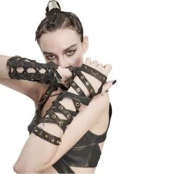 DEVIL FASHION Manchettes 'Steampunk Gear' Marrons -ALCHEMY GOTHIC shop manchettes steampunk gear marrons 2