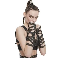 DEVIL FASHION Manchettes 'Steampunk Gear' Marrons -ALCHEMY GOTHIC shop manchettes steampunk gear marrons 3