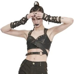 DEVIL FASHION Manchettes 'Steampunk Gear' Marrons -ALCHEMY GOTHIC shop manchettes steampunk gear marrons 6