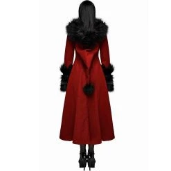 DEVIL FASHION Manteau à Capuche 'Red Frozen' Rouge Et Noir -ALCHEMY GOTHIC shop manteau a capuche red frozen rouge et noir 2