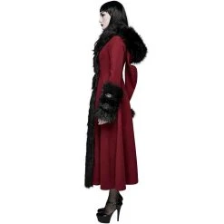 DEVIL FASHION Manteau à Capuche 'Red Frozen' Rouge Et Noir -ALCHEMY GOTHIC shop manteau a capuche red frozen rouge et noir 3