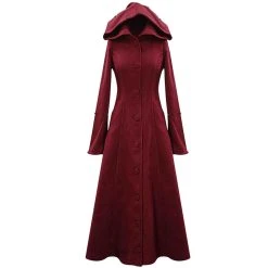 DEVIL FASHION Manteau à Capuche 'Red Frozen' Rouge Et Noir -ALCHEMY GOTHIC shop manteau a capuche red frozen rouge et noir 7