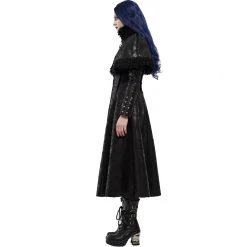 PUNK RAVE Manteau 'Doriana' Noir -ALCHEMY GOTHIC shop manteau doriana noir 3
