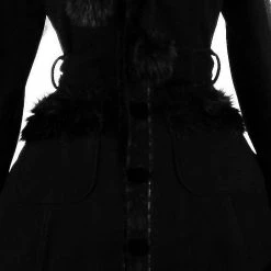 Pyon Pyon Manteau Gothic Lolita à Capuche 'Dolly' Noir -ALCHEMY GOTHIC shop manteau gothic lolita a capuche dolly noir 11