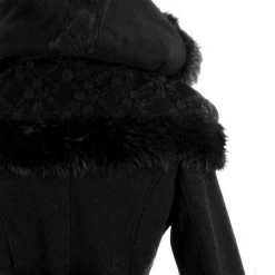 Pyon Pyon Manteau Gothic Lolita à Capuche 'Dolly' Noir -ALCHEMY GOTHIC shop manteau gothic lolita a capuche dolly noir 6