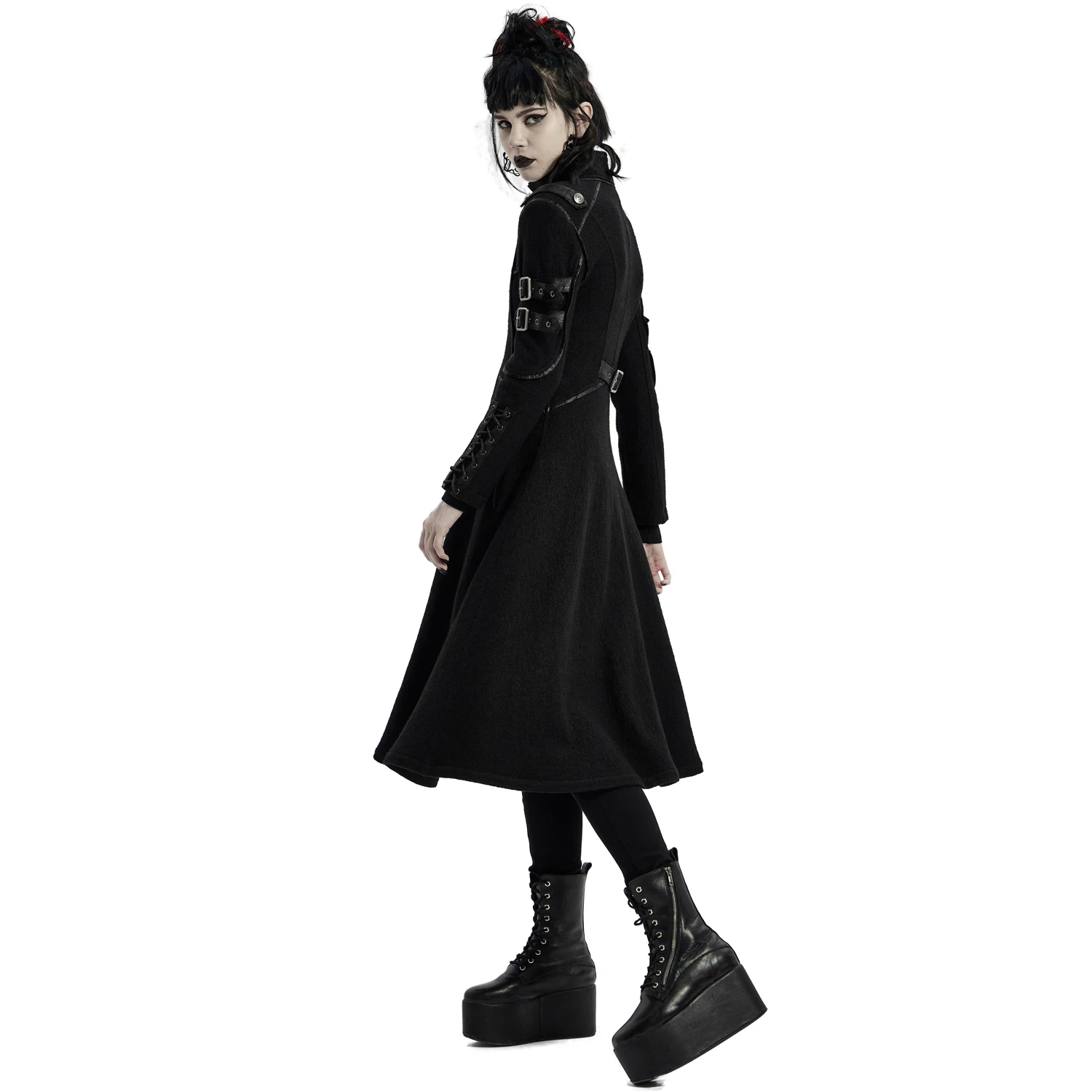 PUNK RAVE Manteau Gothique 'Bellona' Noir 6 PUNK RAVE Manteau Gothique 'Bellona' Noir – Image 4